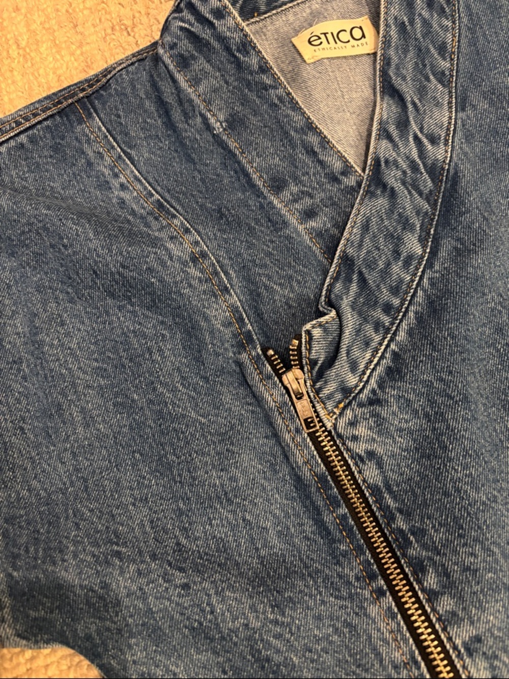 Etica Blue Denim Longline Jacket Medium NWOT - Picture 8 of 13